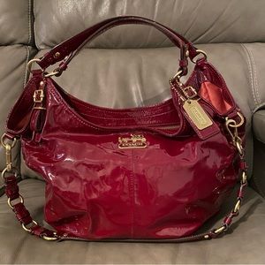 Coach Madison Sophia Crimson Patent Leather Bag 15991